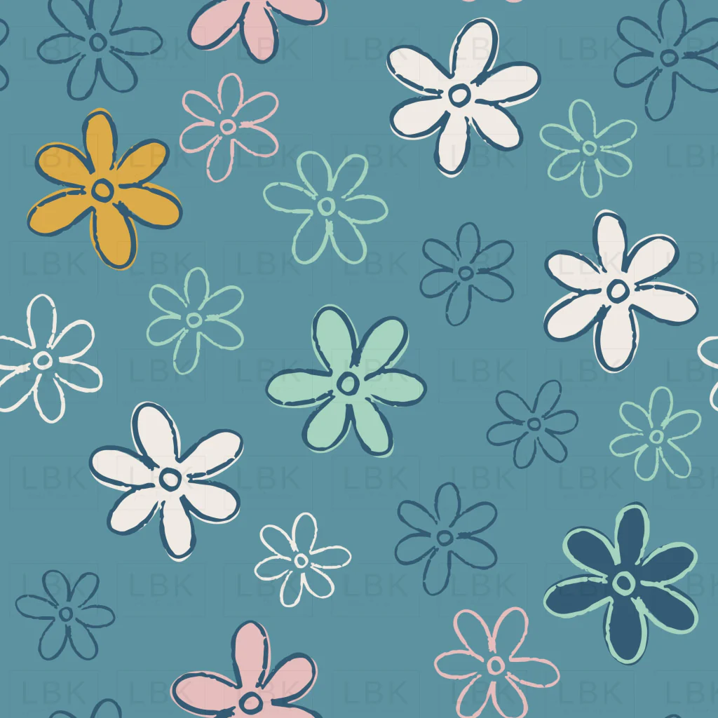 Doodle Flowers in Denim