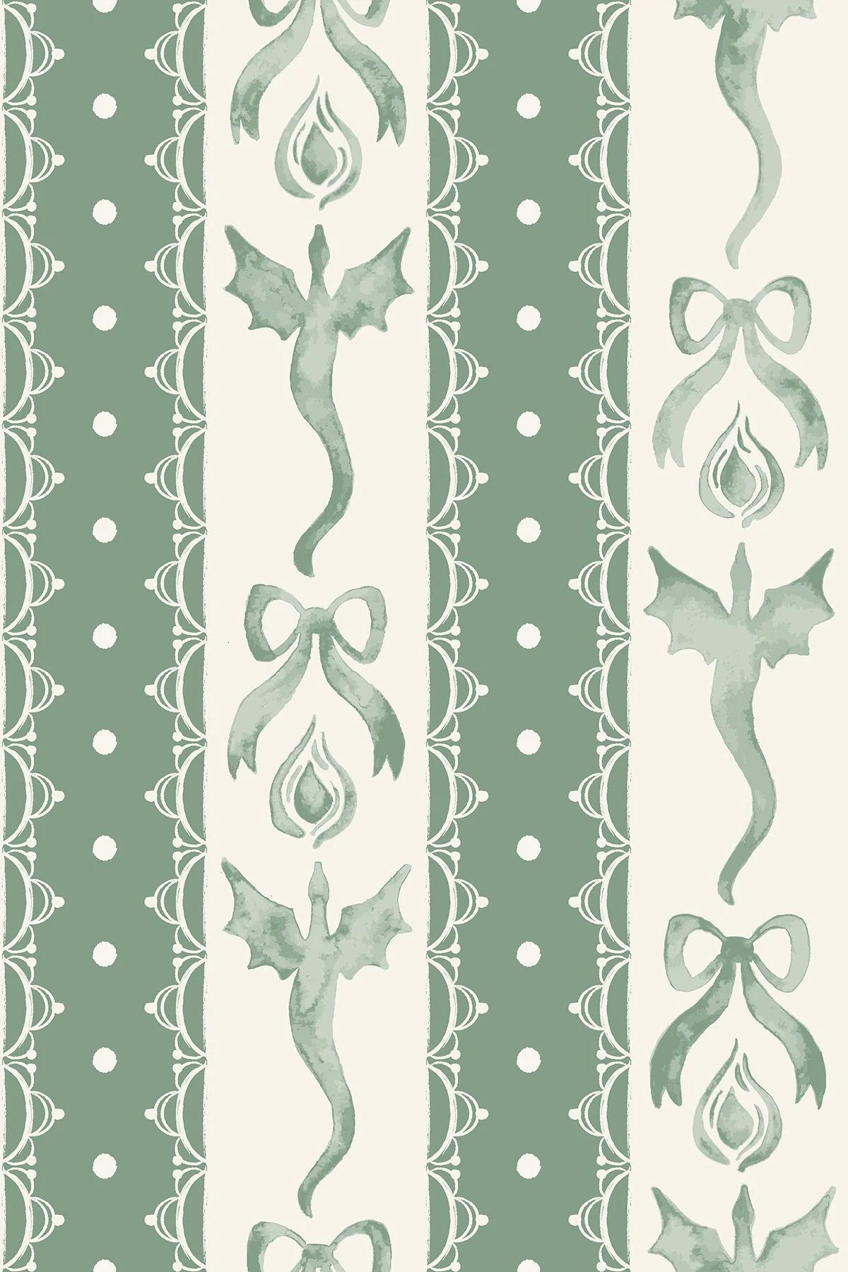 Dragon Lace Stripes Lilypad Green
