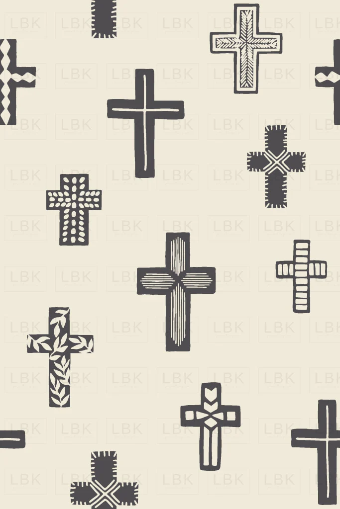 Easter Cross Gray Charcoal and Cream