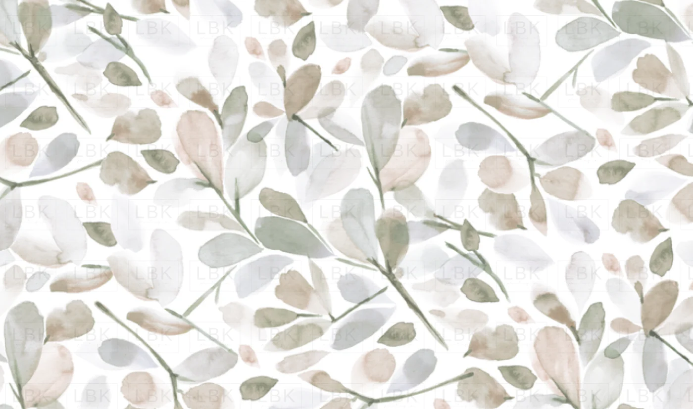 FADED WATERCOLOR LEAVES-WARM GREY