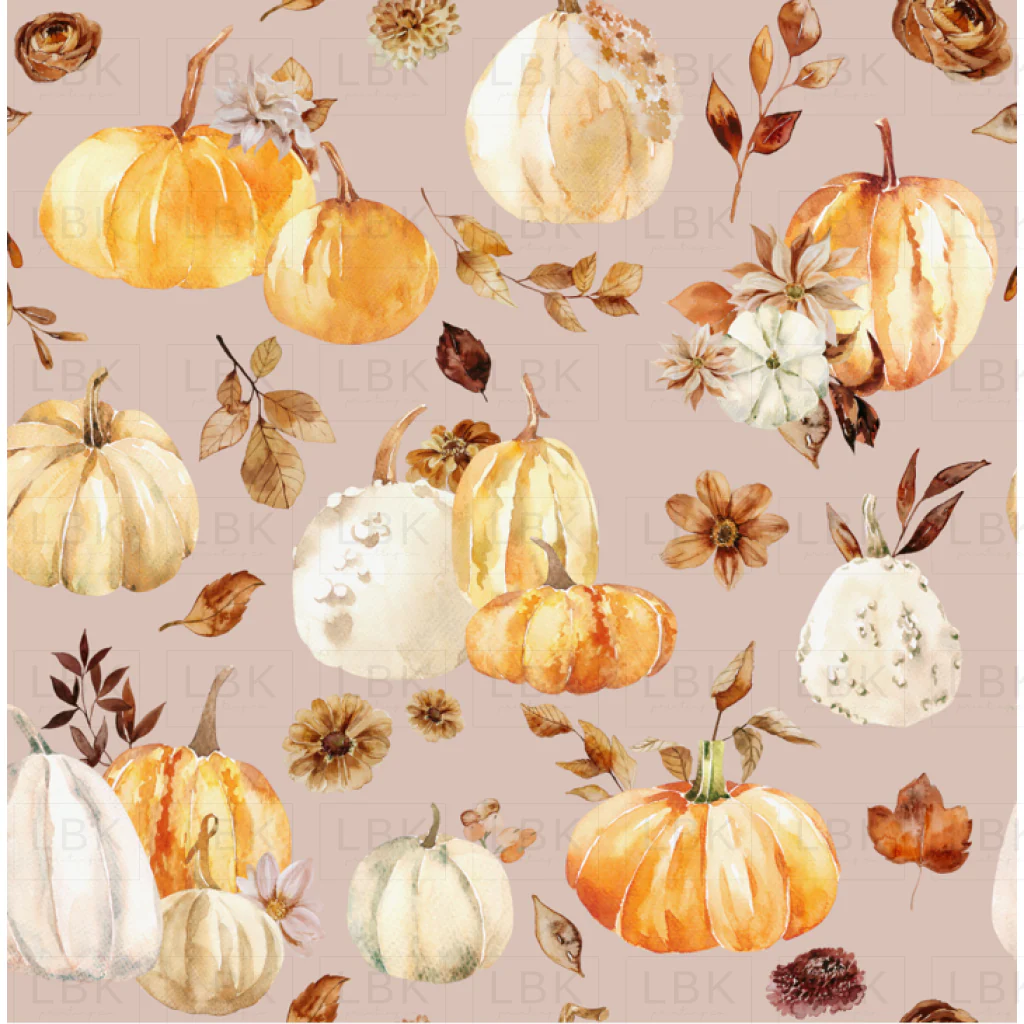 Fall Pumpkin Vintage Florals on Clam Shell