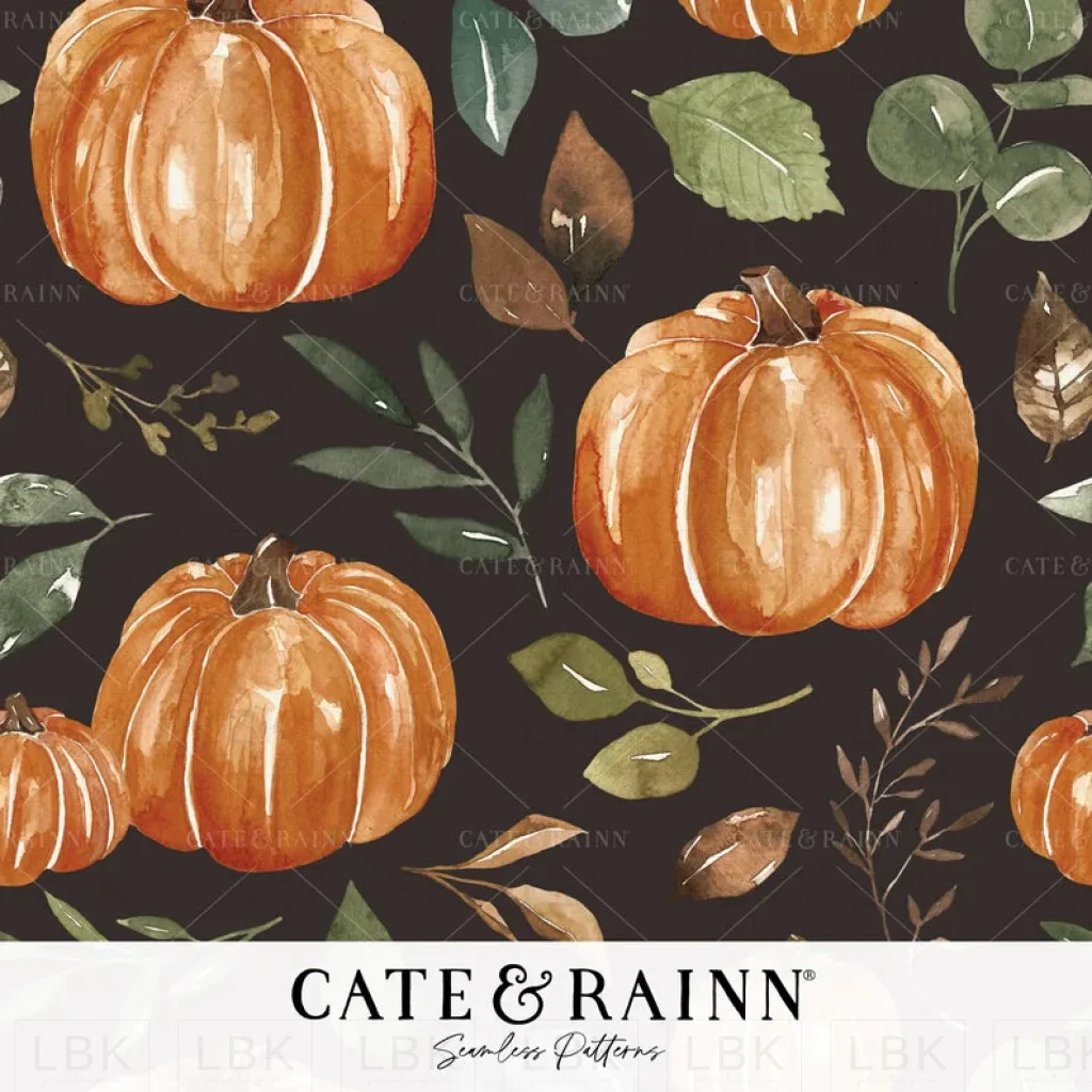 Fall Pumpkins Leaves Dark