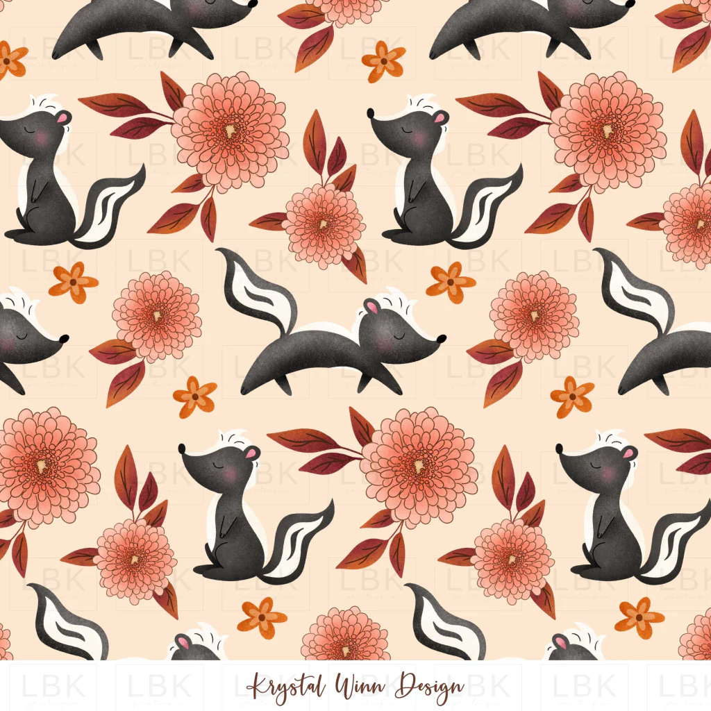 Fall Y'all Floral Skunks Cream