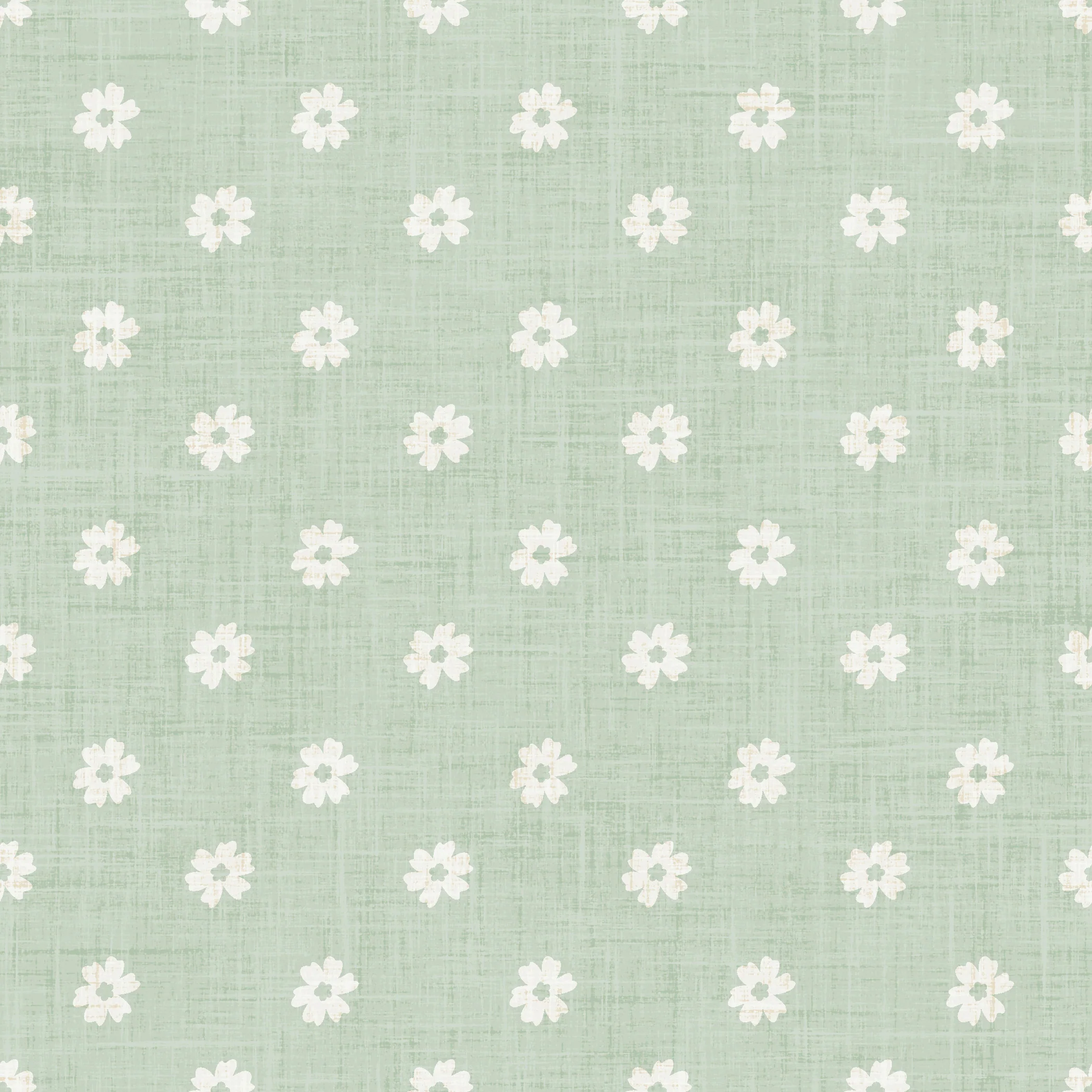 Farmyard Flower Dot Green