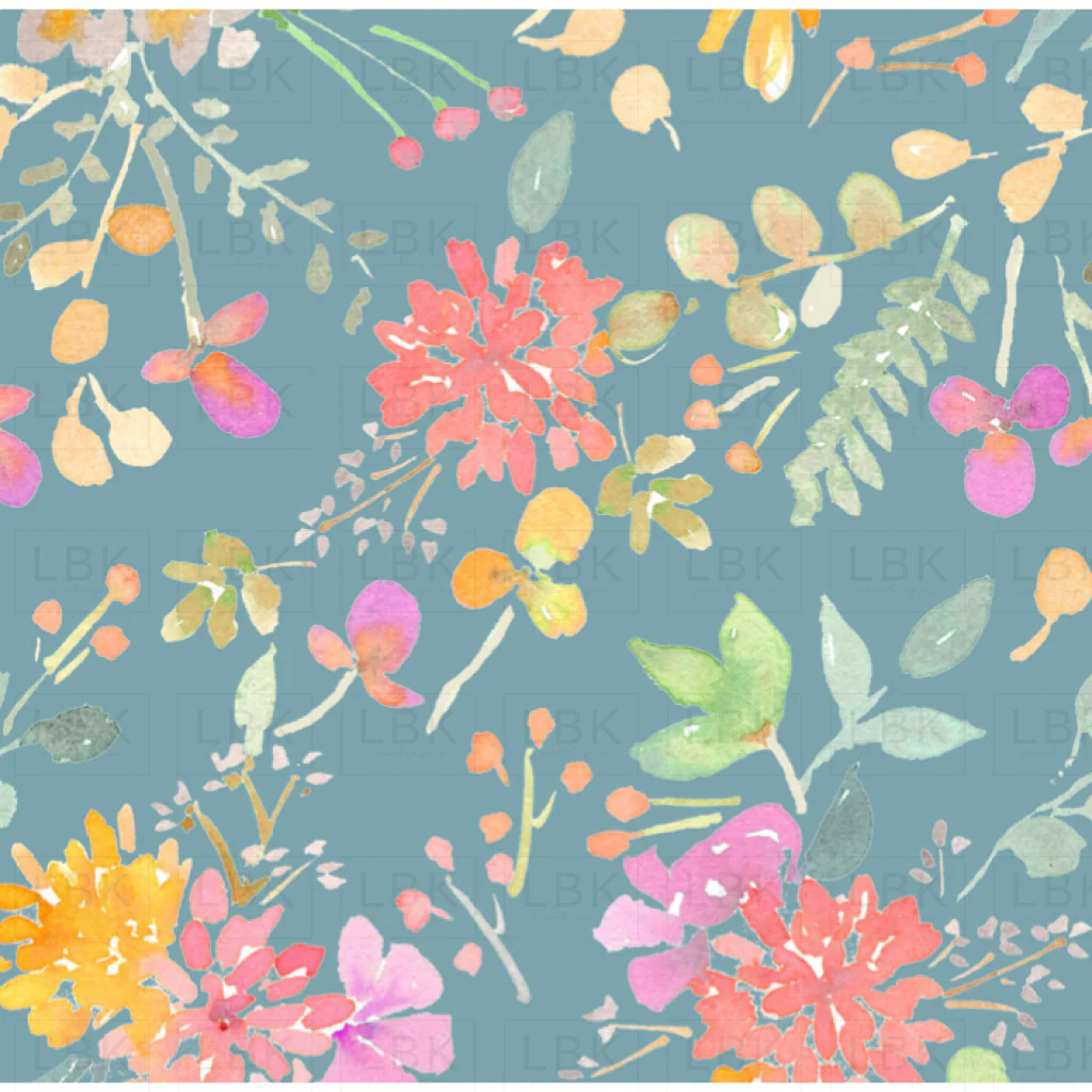 floral fall watercolor blu