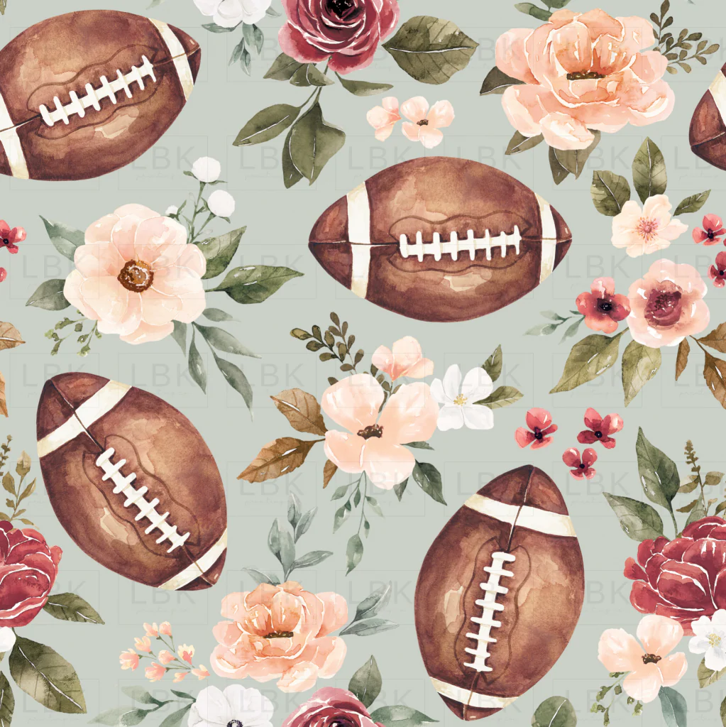 Floral Football Blue