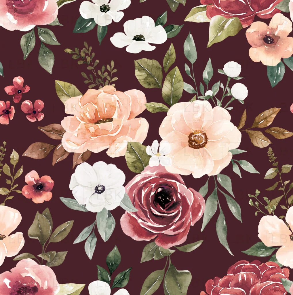 Floral Maroon