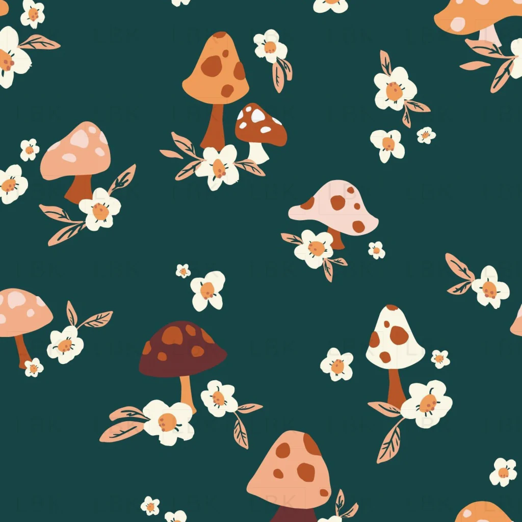 Floral Mushroom in Green