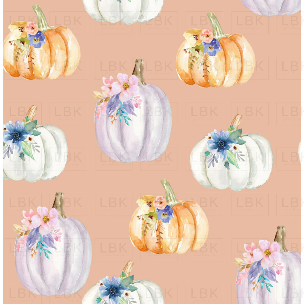 Floral Pumpkins on Rose Peach