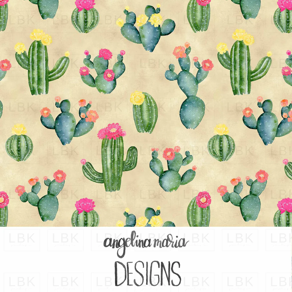 flowering cacti on sand