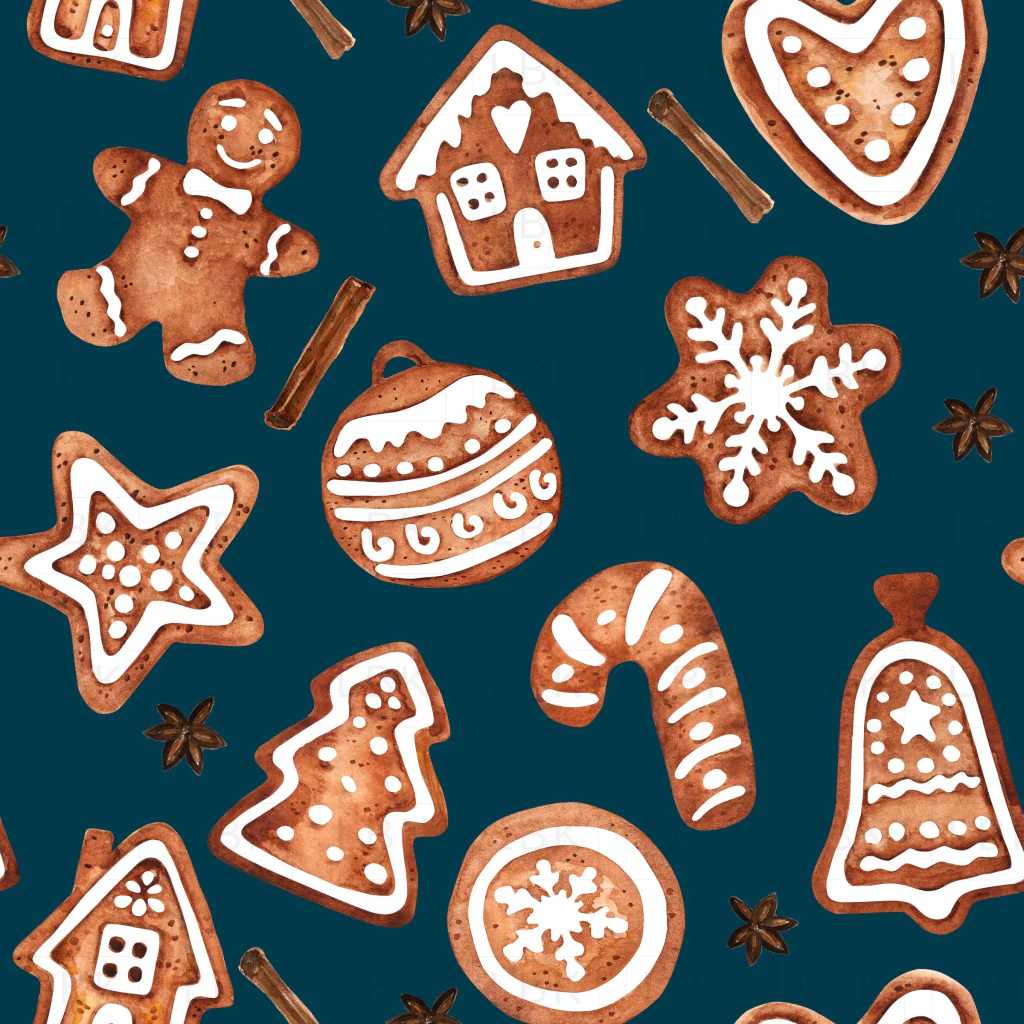 Gingerbread Cookies on Cyprus Teal