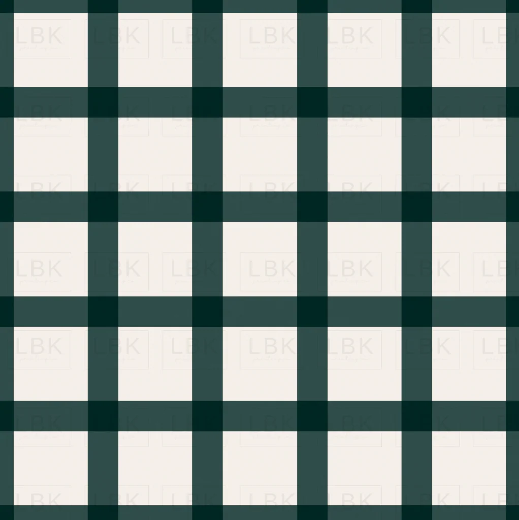Gingham Emerald Cream