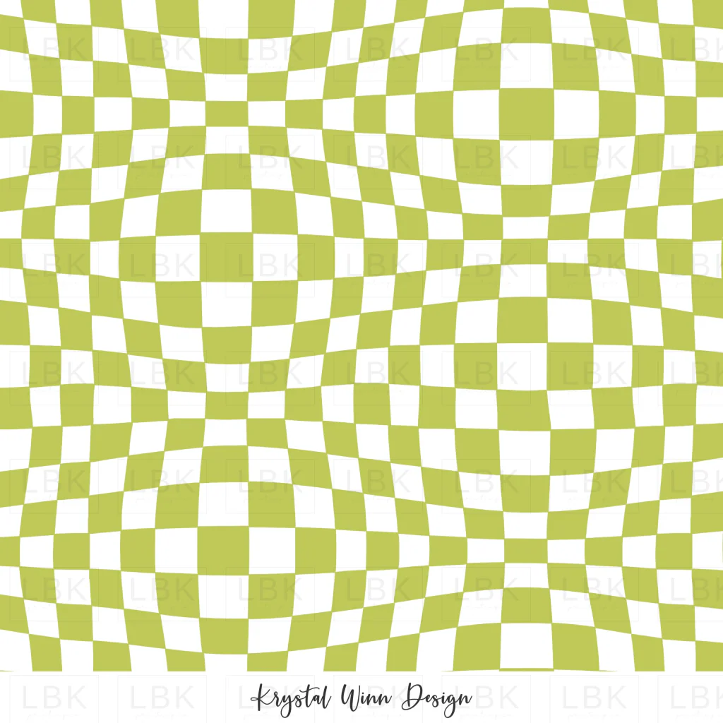 Groovy Funky Check Lime