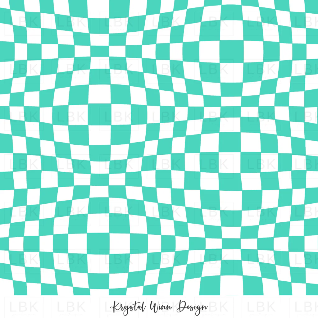 Groovy Funky Check Teal
