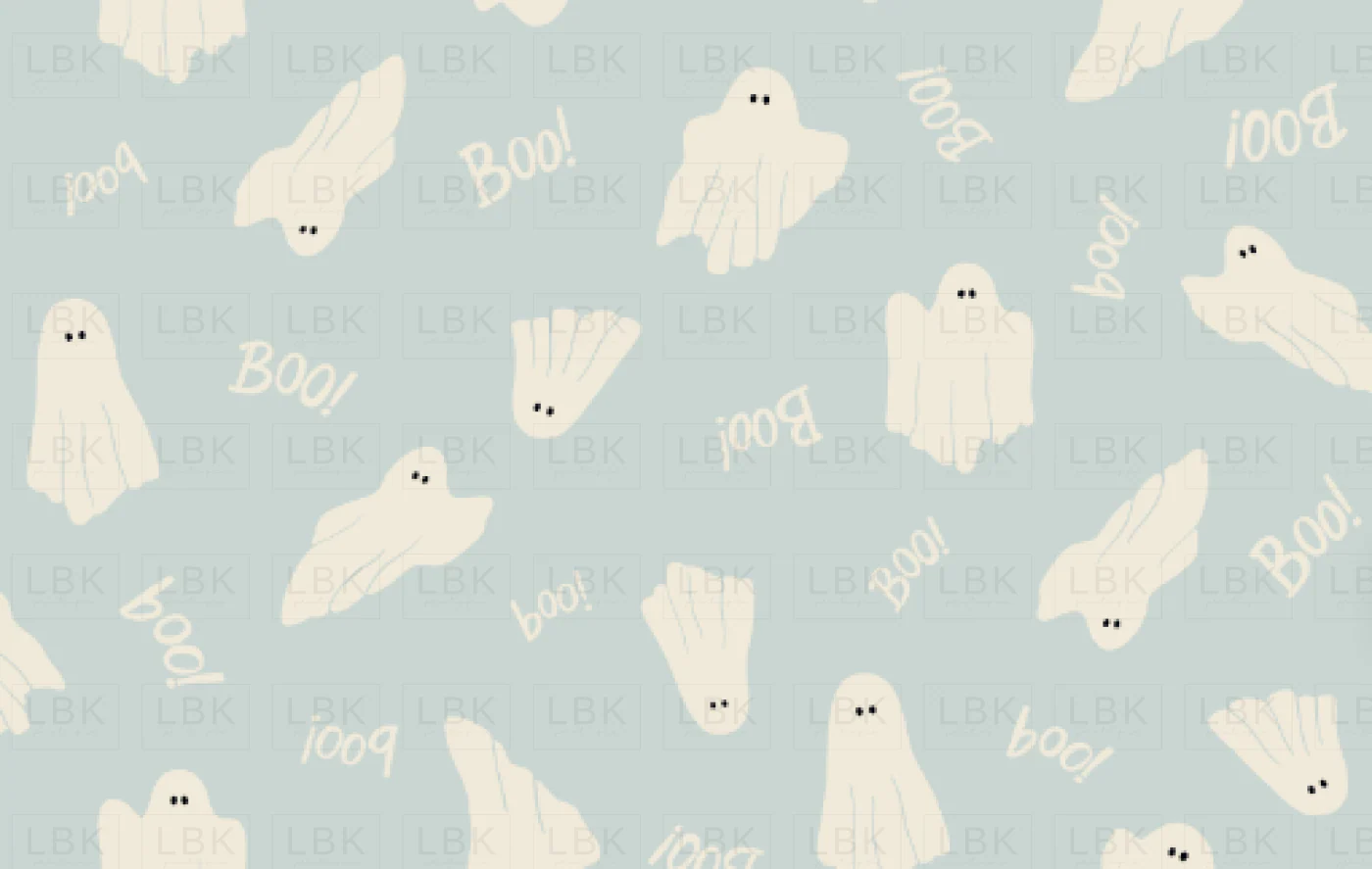 Halloween boo ghosts on Sky Blue