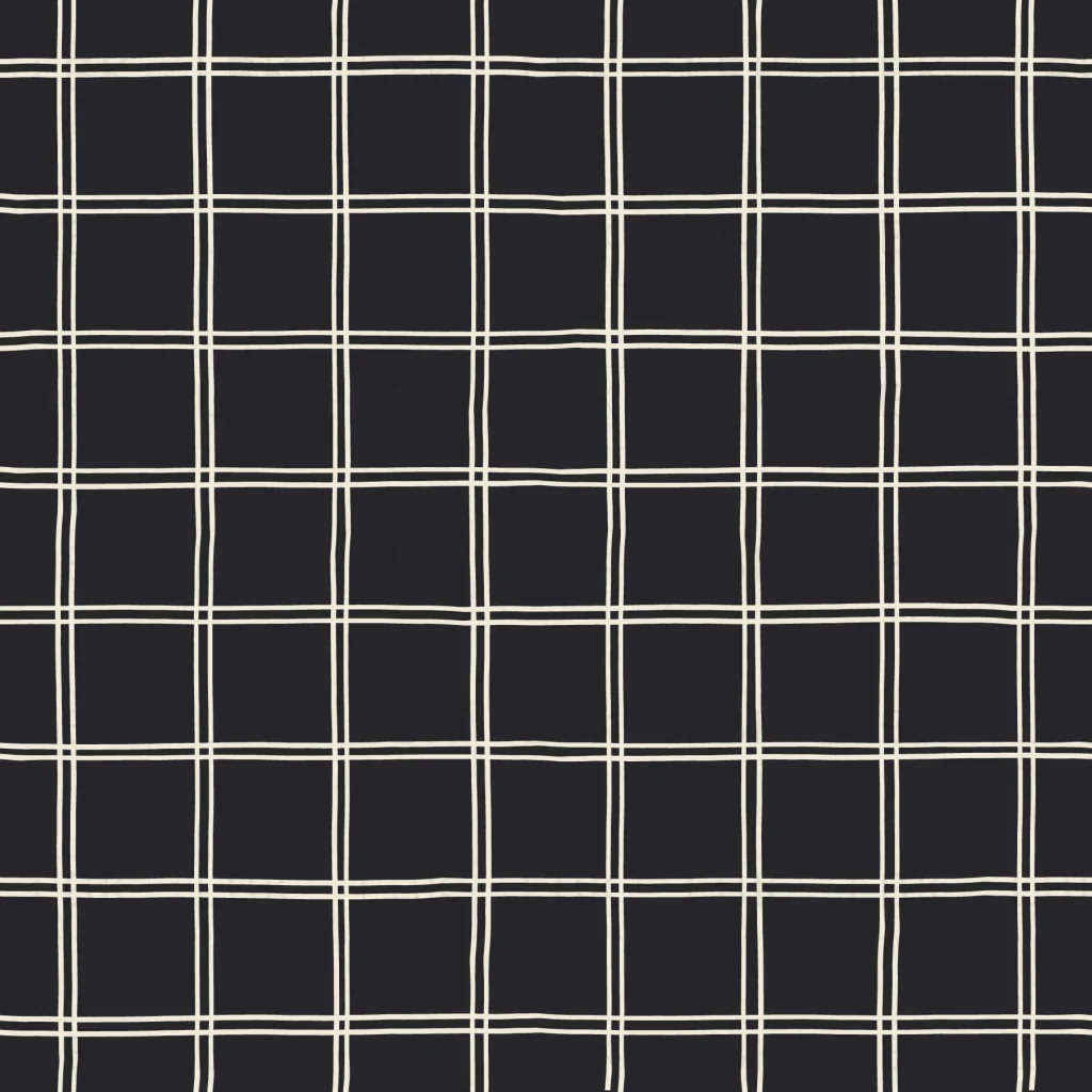Halloween Double Grid Off White on Charcoal