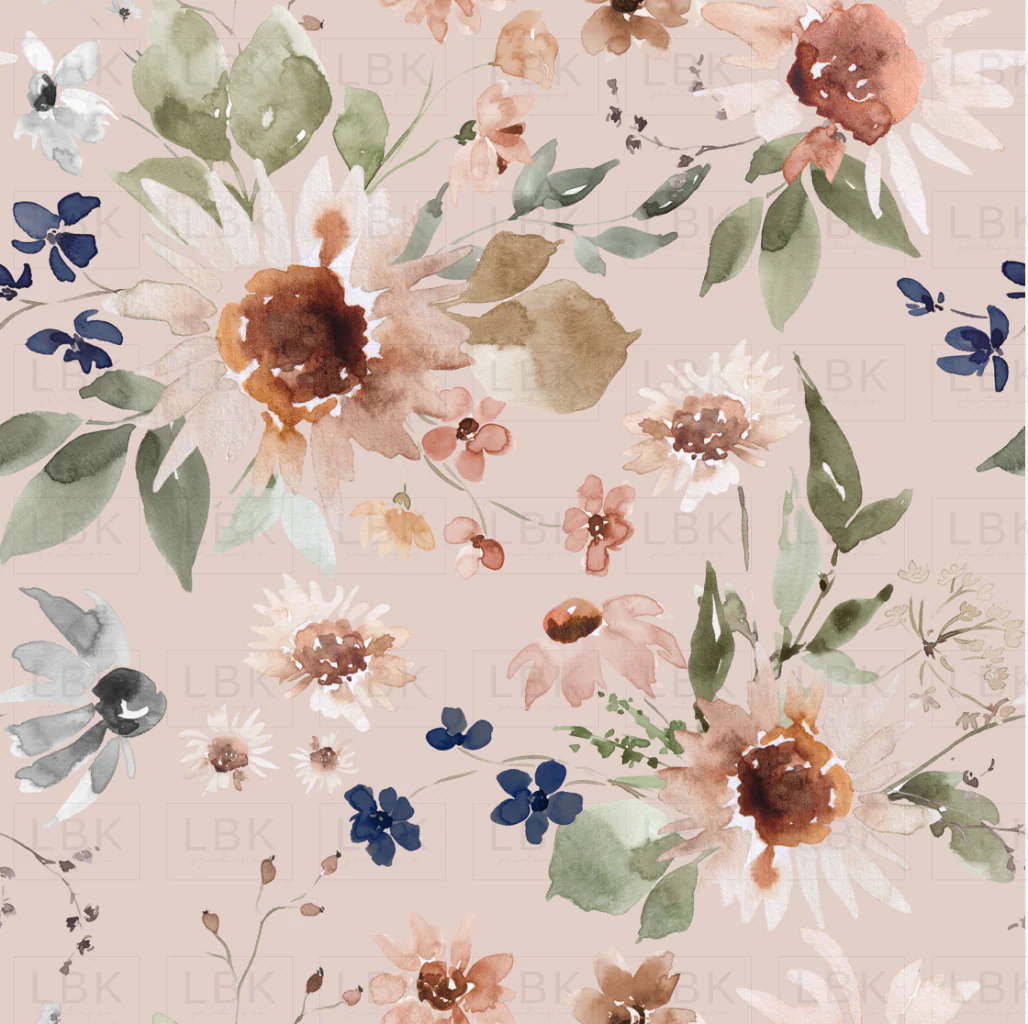 Hazel Sunflower Floral on Pale Blush