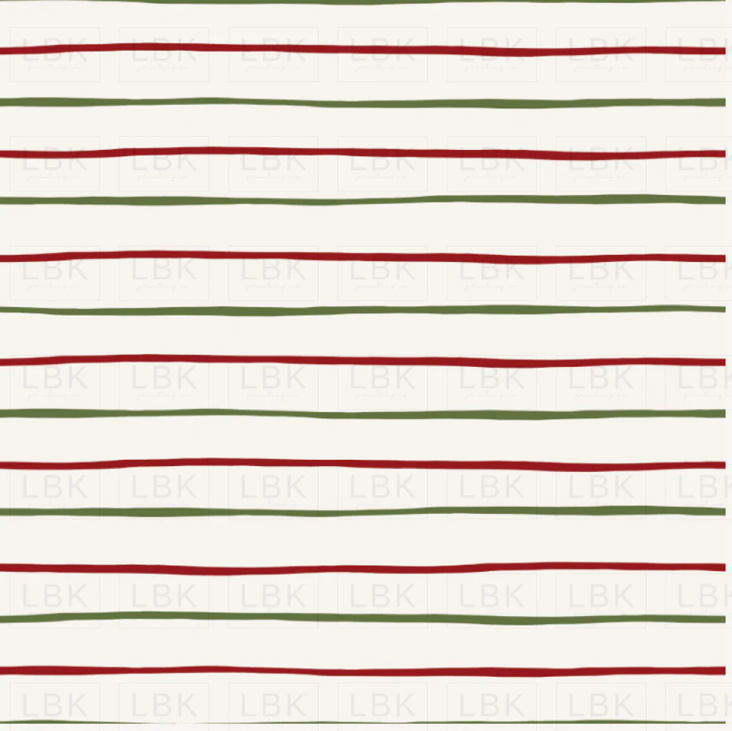 Holly and Pine Christmas Stripes