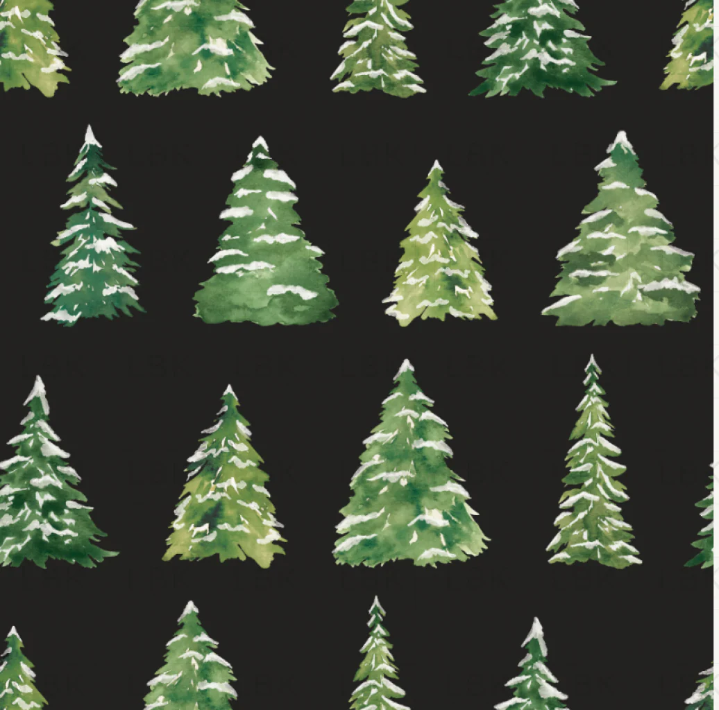 Holly and Pine Christmas Tree Black