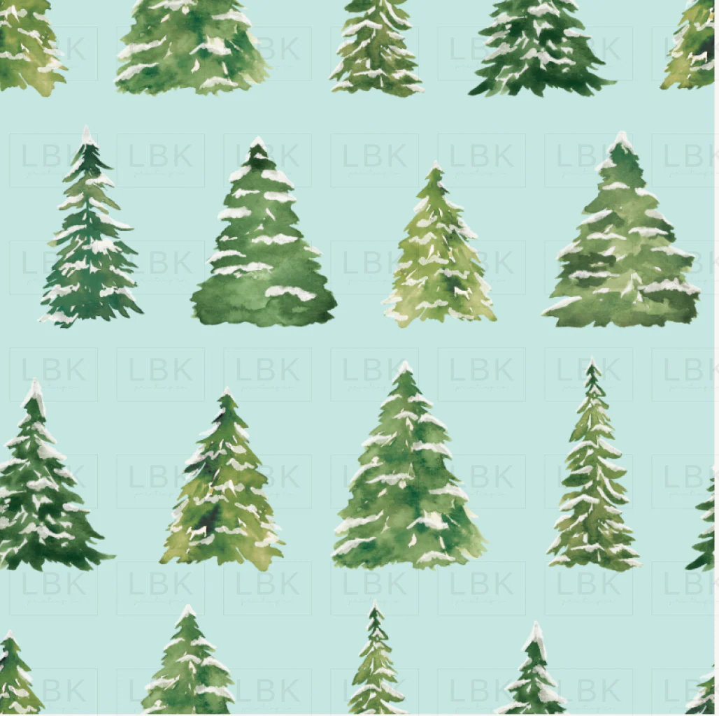 Holly and Pine Christmas Tree Blue