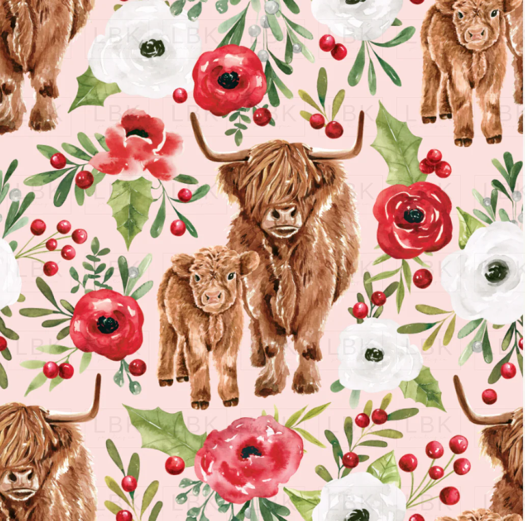Holly and Pine Highland Floral Pink