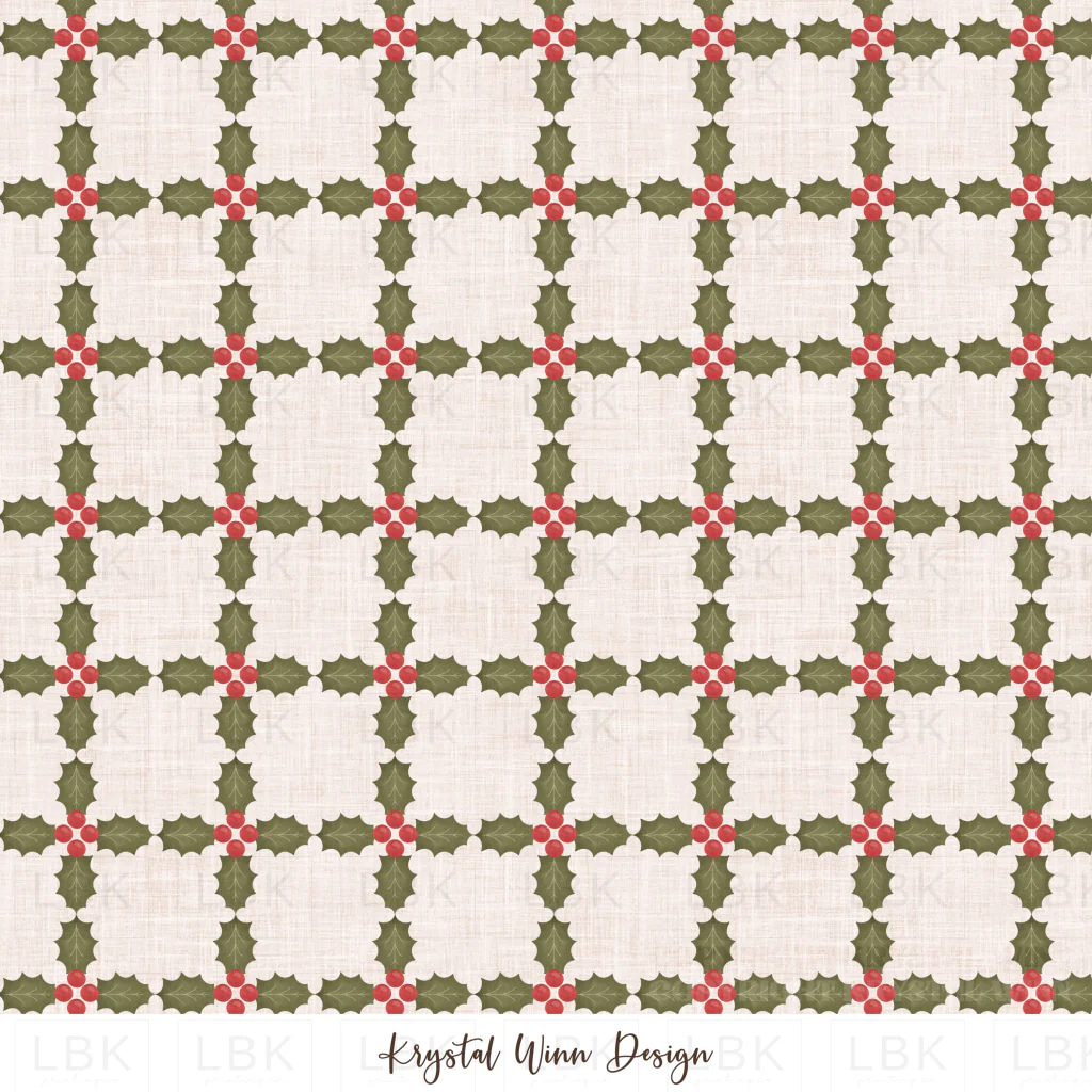 Home For Christmas Holly Plaid