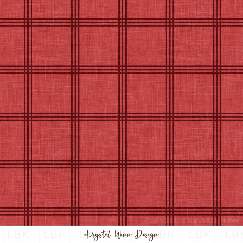 Home For Christmas Simple Plaid Red