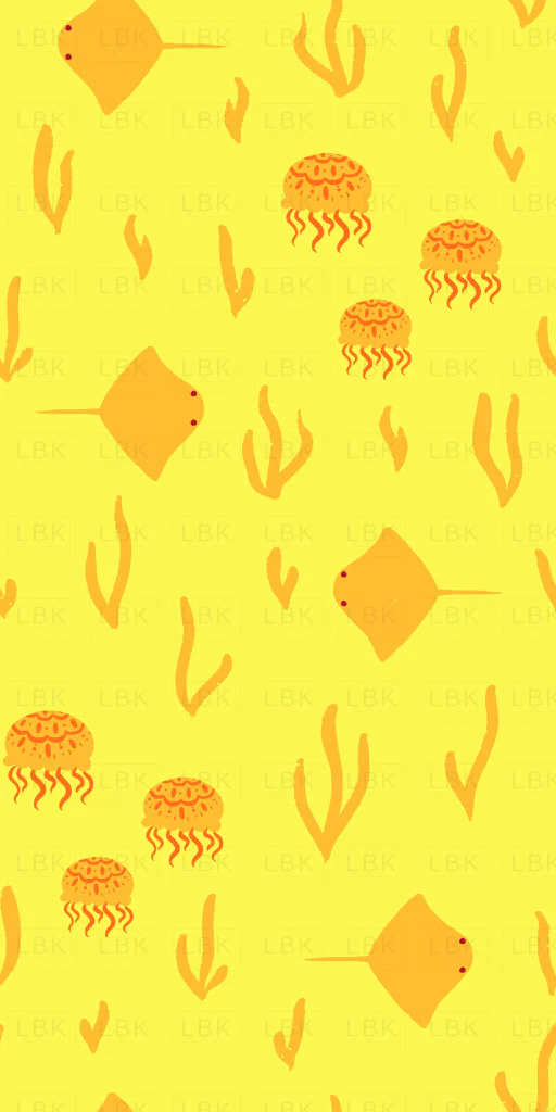 Jellyfish and Stingrays Neon Yellow