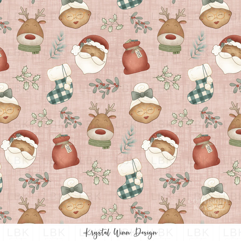 Jolly Santa Dark Skin Pink