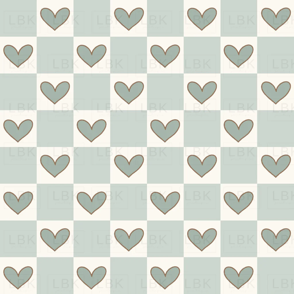 Kitty Love Heart Check Mint