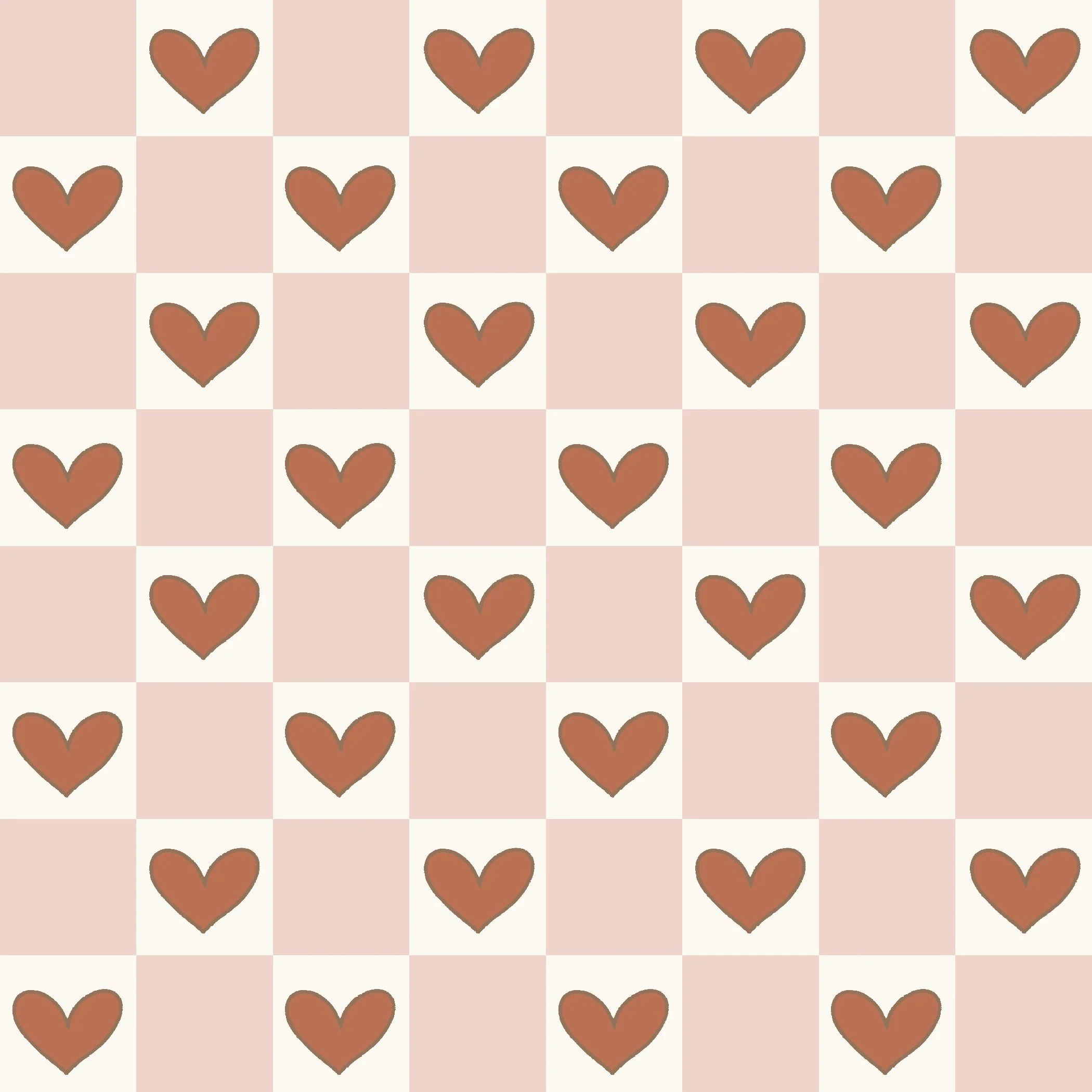 Kitty Love Heart Check Pink