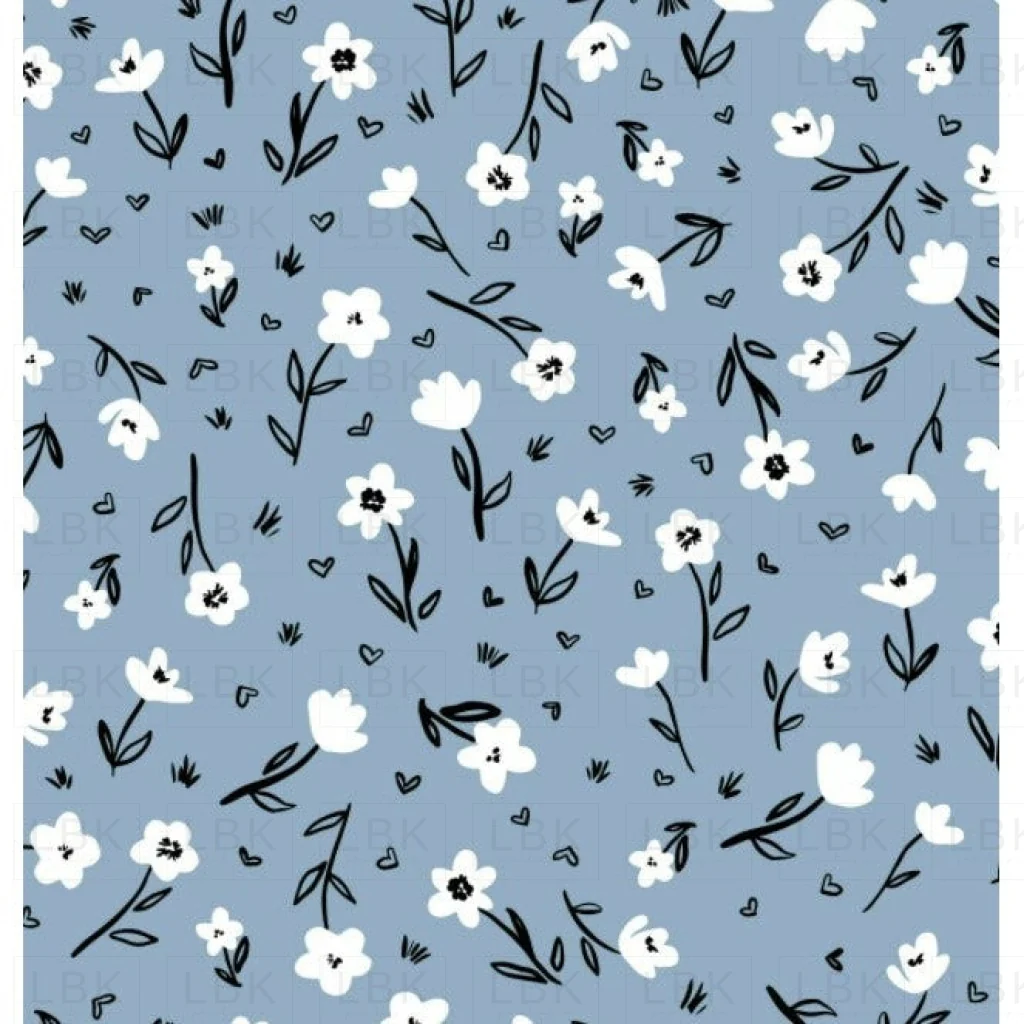 Little Hearts and Blossoms on Blue