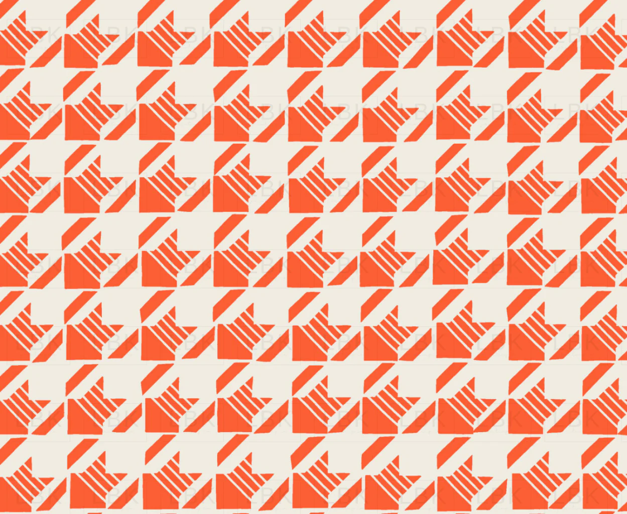 Little Valentine Striped Houndstooth in Rouge Red