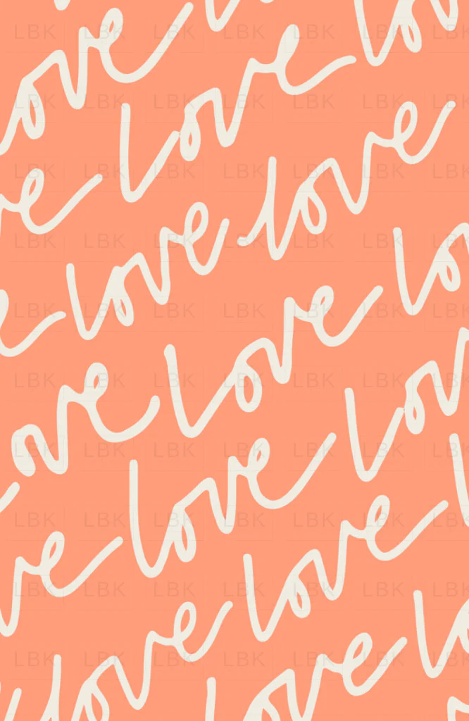 Little Valentine Words of Love in Coral Pink