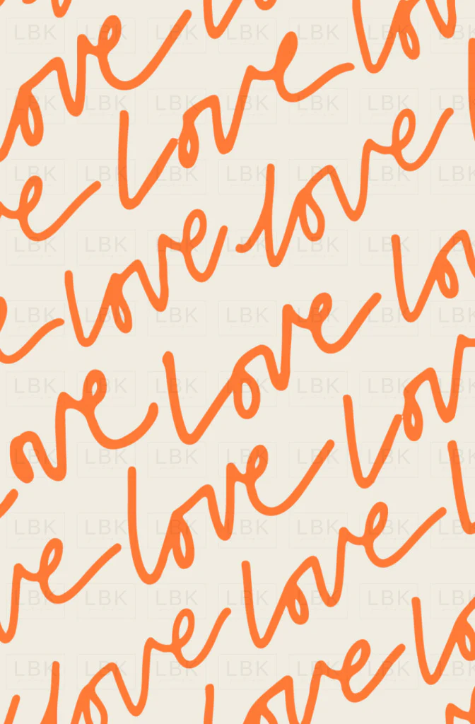 Little Valentine Words of Love in Papaya Orange