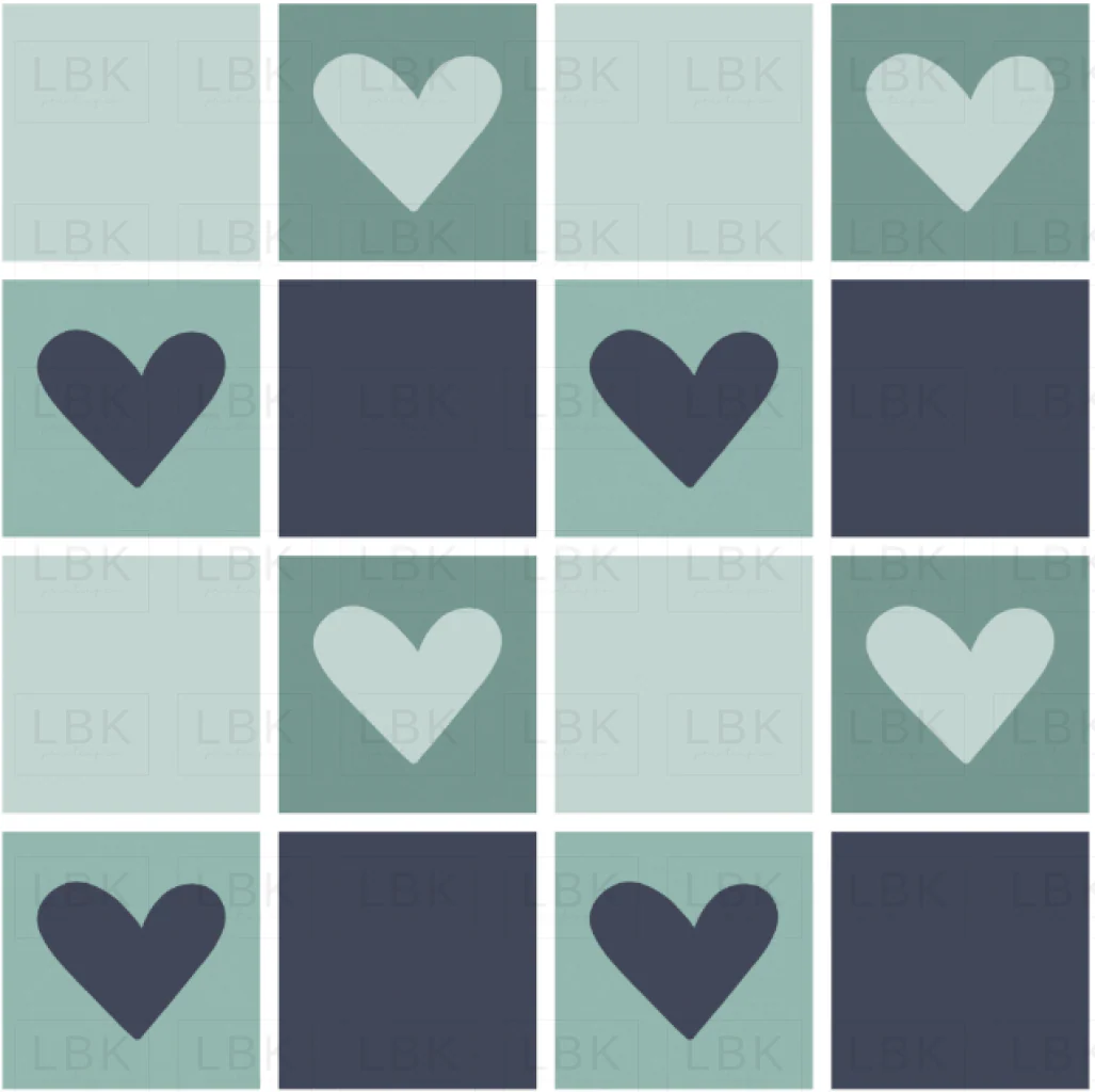 Love Doodles Heart Blocks Blue