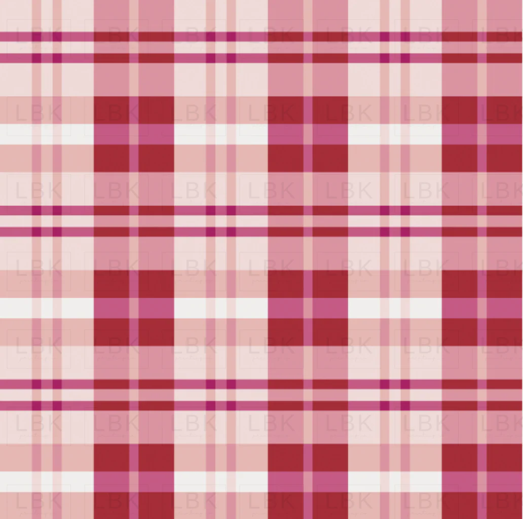 Love Doodles Plaid Pink Red