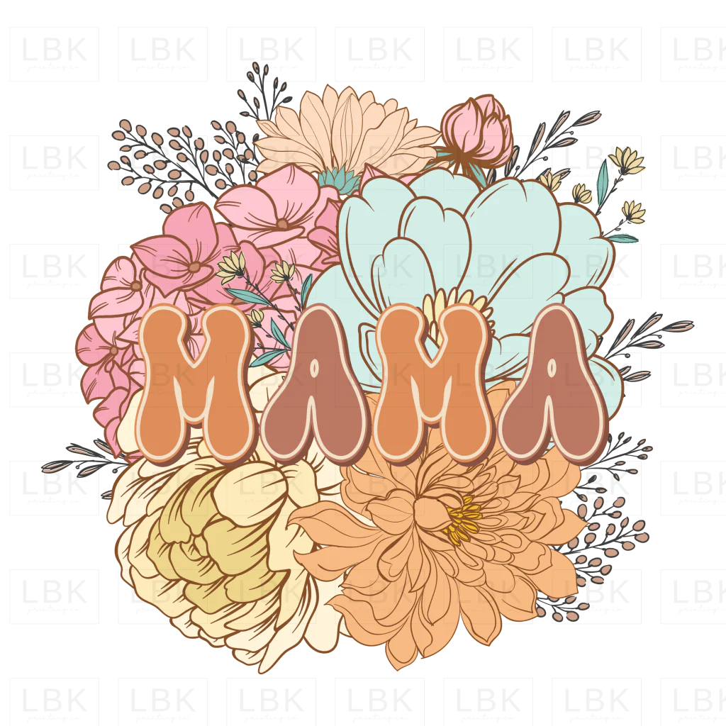 Mama - Brown with Flowers- DTF