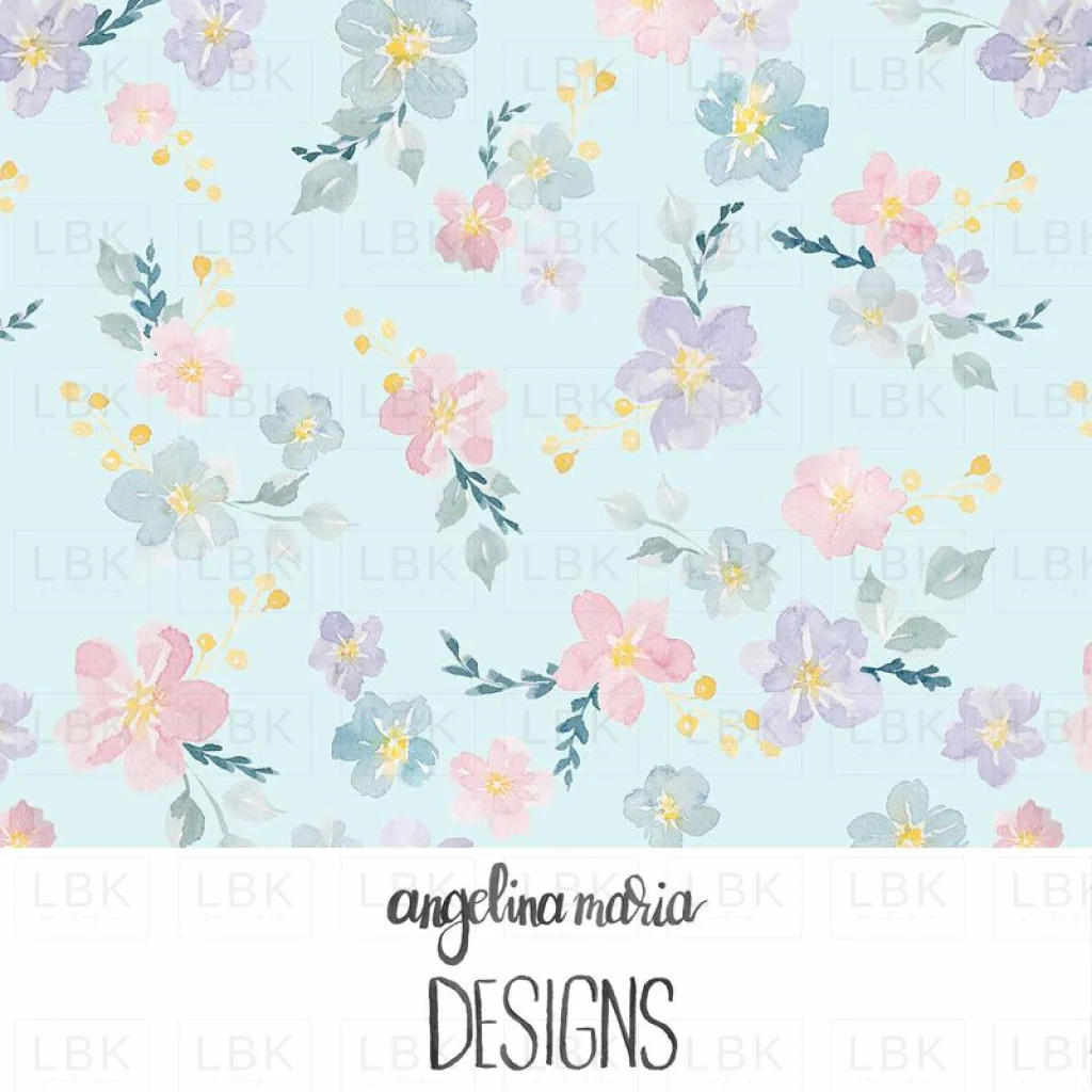 mermaid floral seafoam