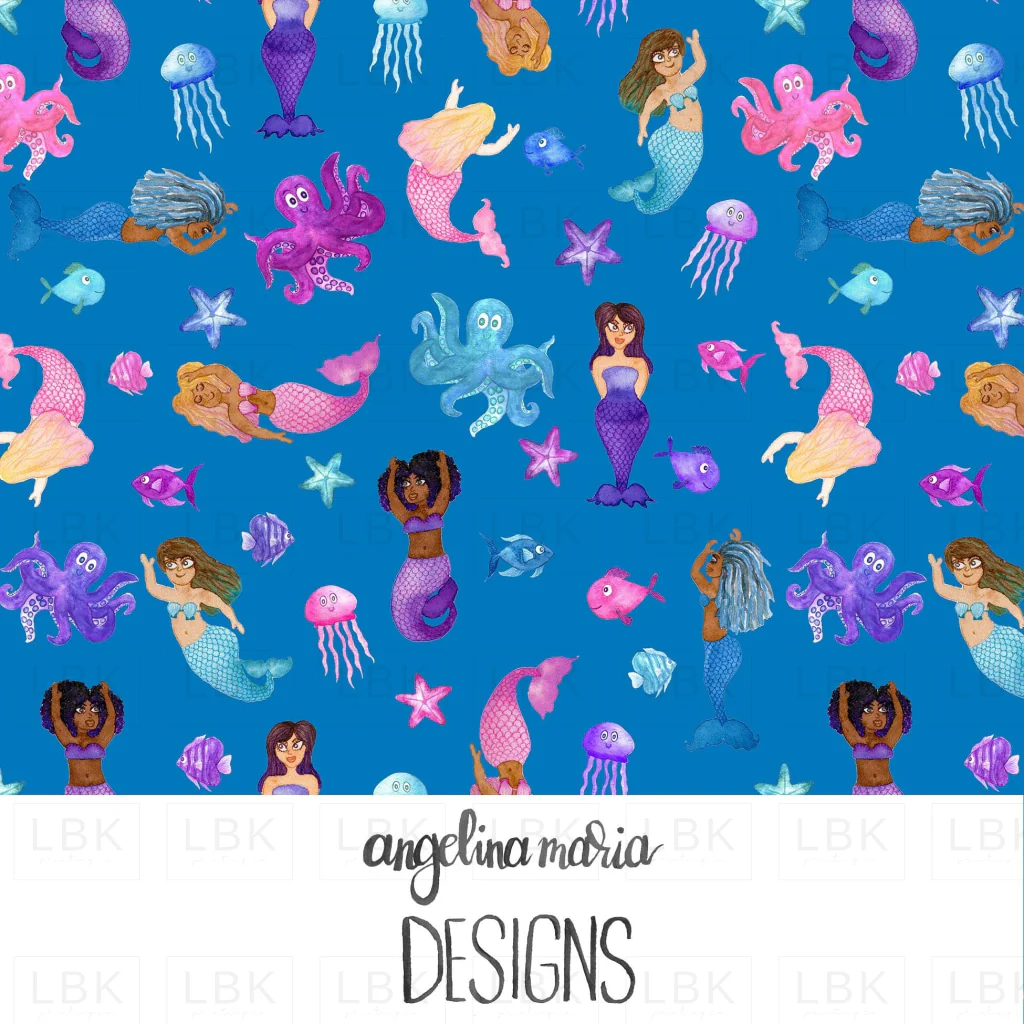 mermaid magic ocean depths blue