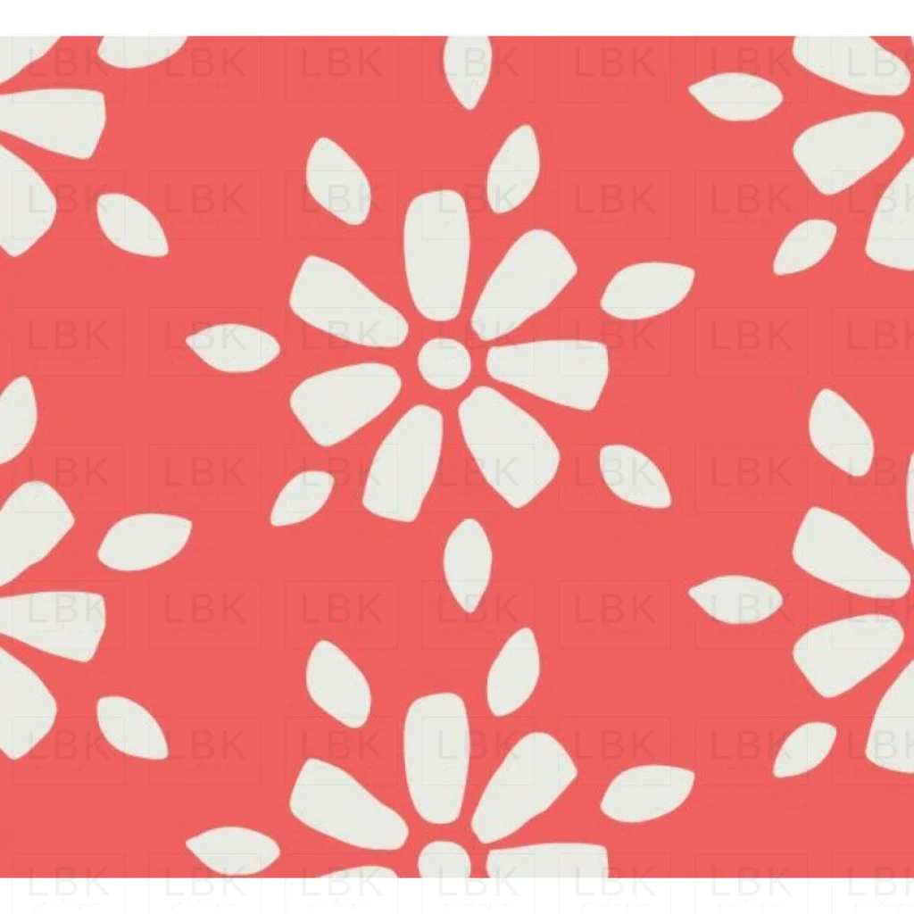Merry Flower Cream on Red