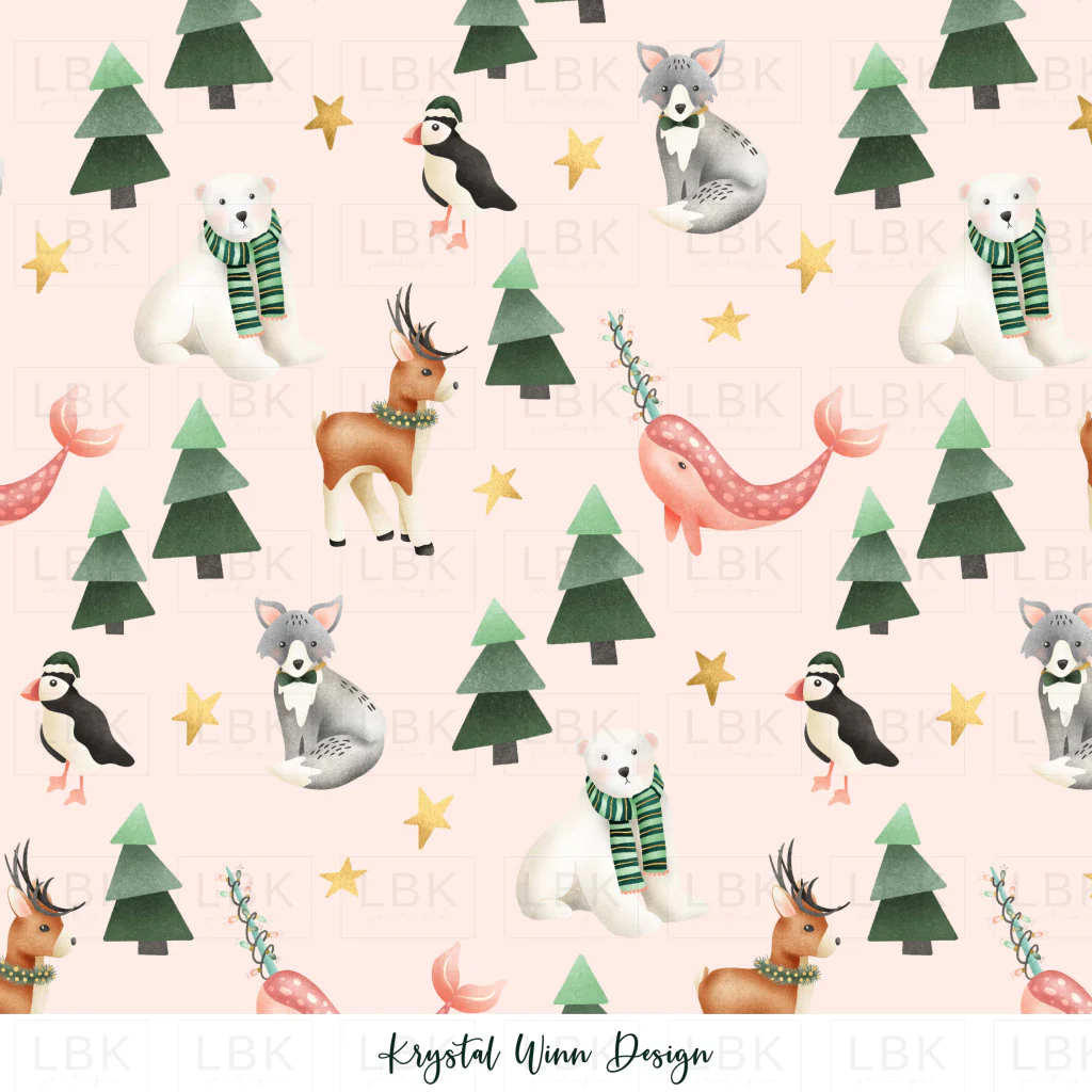 Merry Little Artic Friends Baby Pink