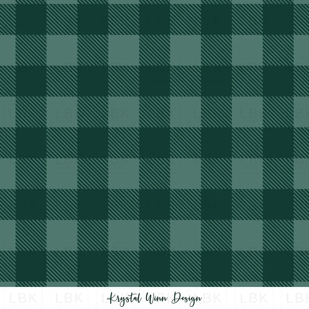 Merry Little Buffalo Check Emerald