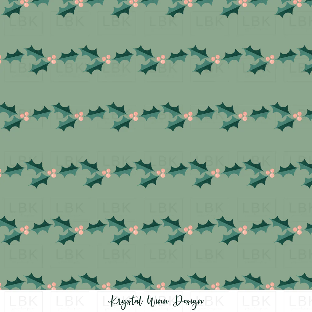 Merry Little Holly Stripe Green