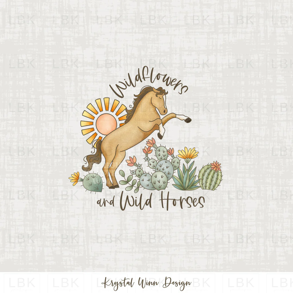 Mesa Panel- Wildflowers and Wild Horses