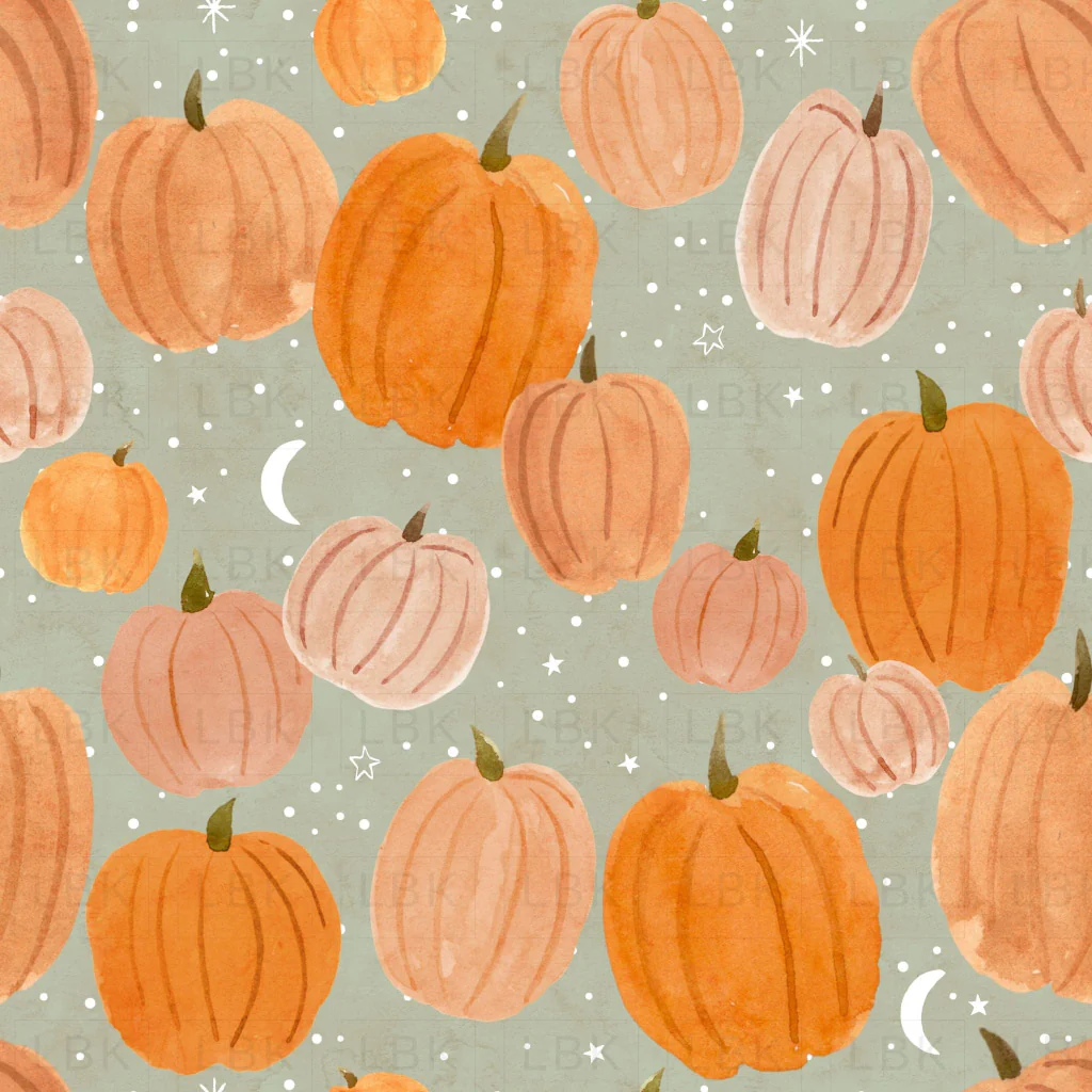 Midnight Pumpkins on Sage Gray