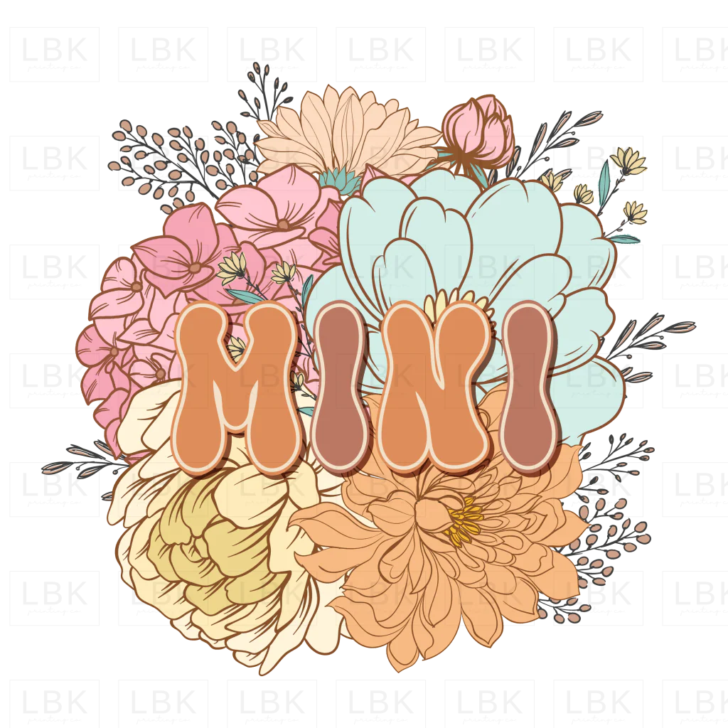 Mini - Brown with Flowers- DTF