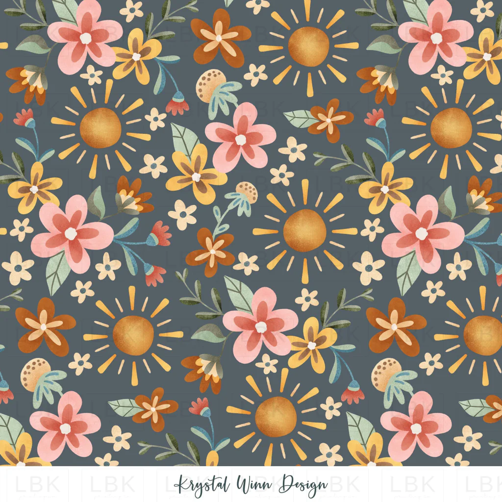 Mr Golden Sun Sunshine Floral Navy