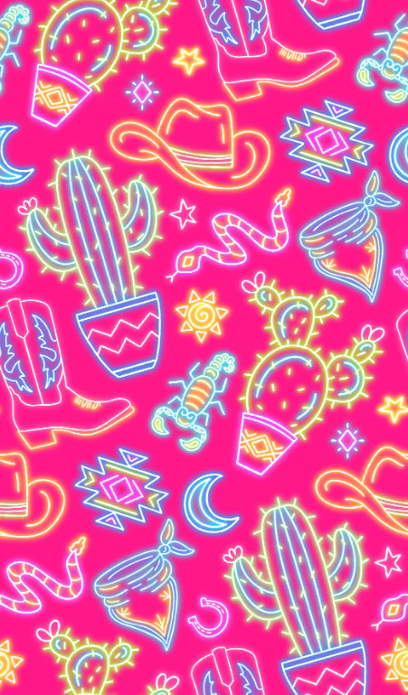 neon moon cowboy pink