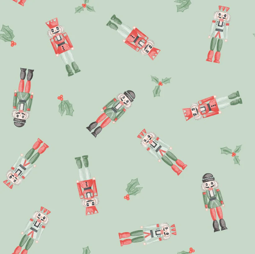 Nutcrackers tossed bright-mint green